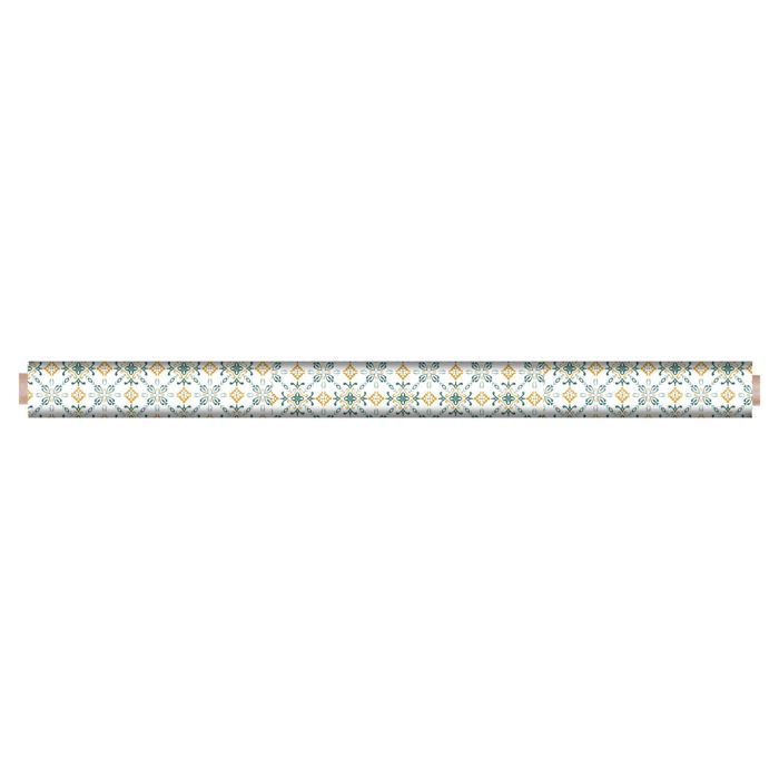 Nappe en toile cirée à carreaux bleu, jaune, orange, Valeria Coral (140 x 125 cm