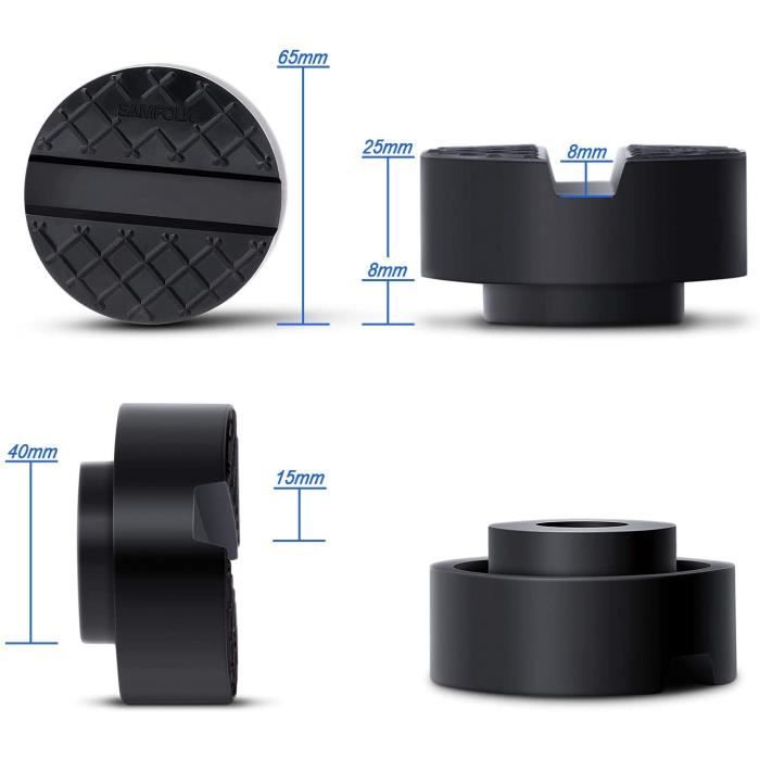 Healifty 2 Pièces Coussinet Cric Levage Caoutchouc Antidérapant Support