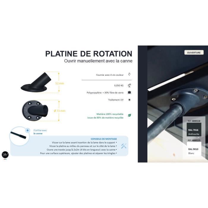 Kit 3 Poulies Ramassage Corde Pergola – Installation Facile, Silencieux & Robuste (Blanc)