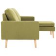 42107Haut de gamme® Canapé de Relaxation - Canapé 3 places pour le salon et le séjour - avec repose-pied Vert Tissu-3