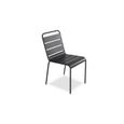 Table de jardin et 6 chaises - 120 x 72 cm - Acier - Palavas - Gris-3