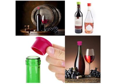 Lot De 8 Bouchons De Bouteille De Vin En Silicone - Réutilisables Et Incassables - En Silicone Souple Pour Garder Le Vin Et Le Champagne Frais