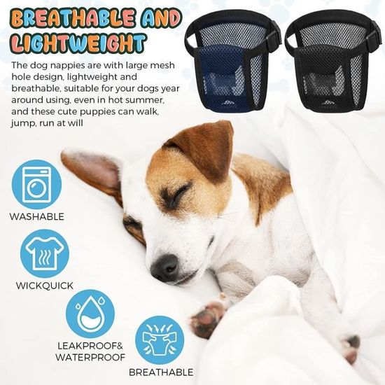 Culotte Menstruelle Lavable Pour Chienne En Chaleur – 2 Pièces + 6 Serviettes – Tailles S à XL - 9