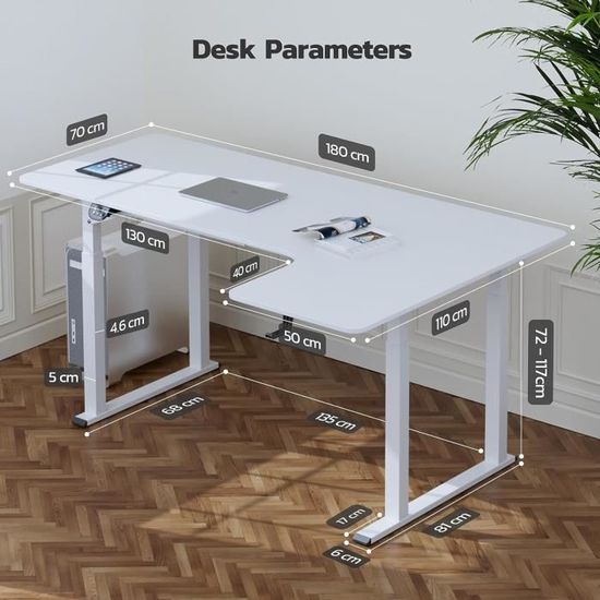 Bureau Debout Réglable 60x60 Cm Avec Roulettes – Inclinable 2 Niveaux, Vintage Marron + Noir, 67-115 Cm