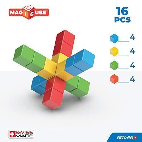 Geomag Magicube Full Color Cubes Magnétiques à Empiler pour Bébé d1 an et  plus 4 couleurs 16 Blocs de Construction 100% - Cdiscount Jeux - Jouets