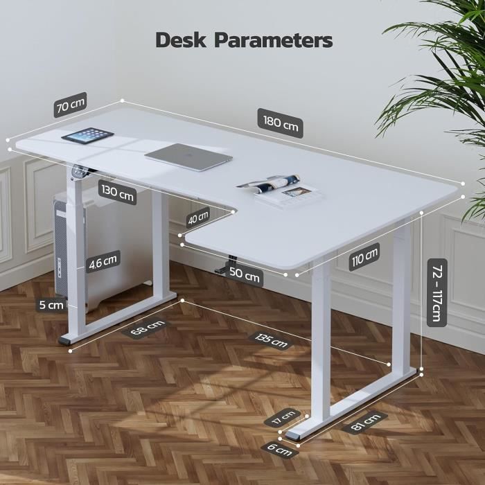 Dripex Bureau élévateur électrique 160 x 75 cm, Standing Desk