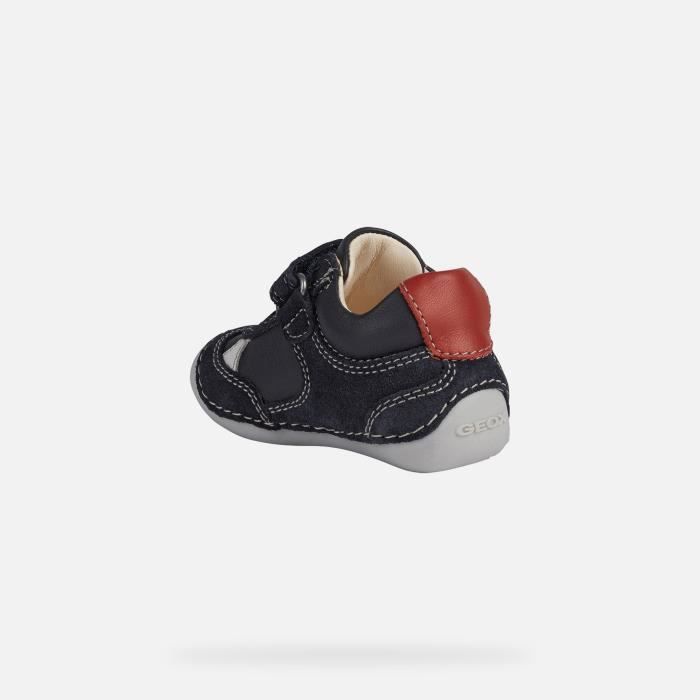 Baskets basses B TUTIM pour bebe garcon Geox Bleu marine et rouge Confortables et protectrices