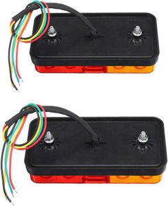 Qiping 2 Feux LED Remorque 12V - Stop, Clignotant, Position, Plaque - Étanche E-Mark
