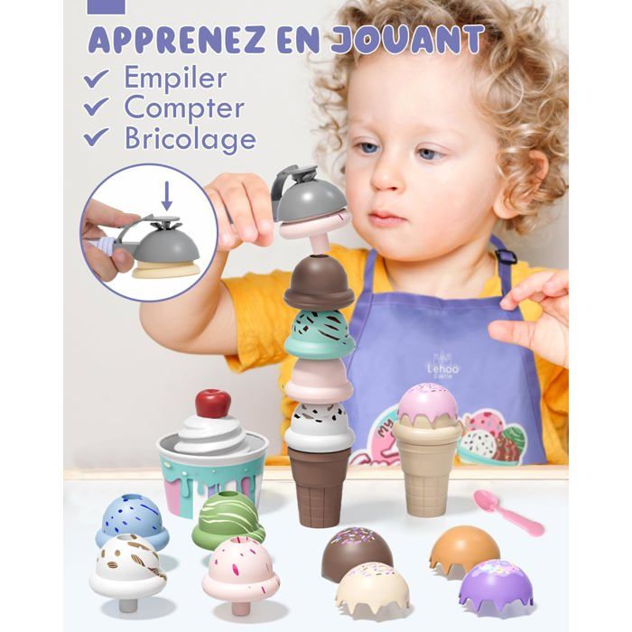 Lehoo Castle Accessoire Cuisine Enfant – Dinette Hamburger Avec Frites, Boissons Et Plus – Jouet Alimentaire Montessori Dès 3 Ans