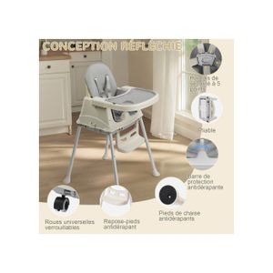Chaise Haute Combinée Babyjem - Transformable (chaise Haute + Table) - Avec Ceinture De Sécurité - Couleur Beige - 5