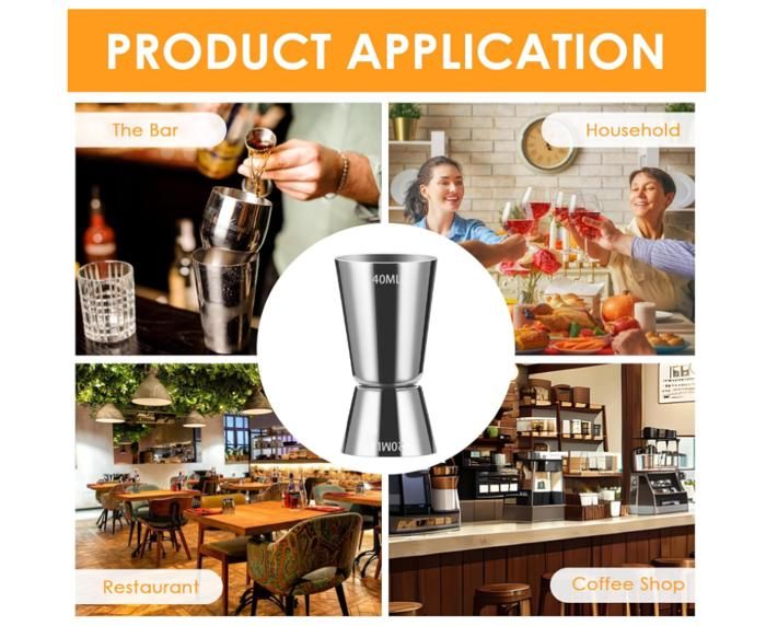 Doseur à Cocktail Alcool Boisson Vin En Acier Inox Cup Pour Mesure Bar