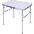 Table Pliante de Camping - Table de Camping Portable en Aluminium Réglable en Hauteur Stable pour Pique-Nique Jardin-0