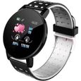 119 Plus Smart Bracelet Montre Fréquence Cardiaque Montre Intelligente Bracelet Smartwatch Pour Android IOS-argent-0