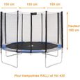 Filet de sécurité pour trampolines Ralli et Yzi Ø 425-430cm - Kangui - Noir - 8 poteaux - 190cm de hauteur-0