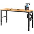 VEVOR Établi Garage Atelier Table de Travail Hauteur Réglable 183 x 64 x 97 cm-0