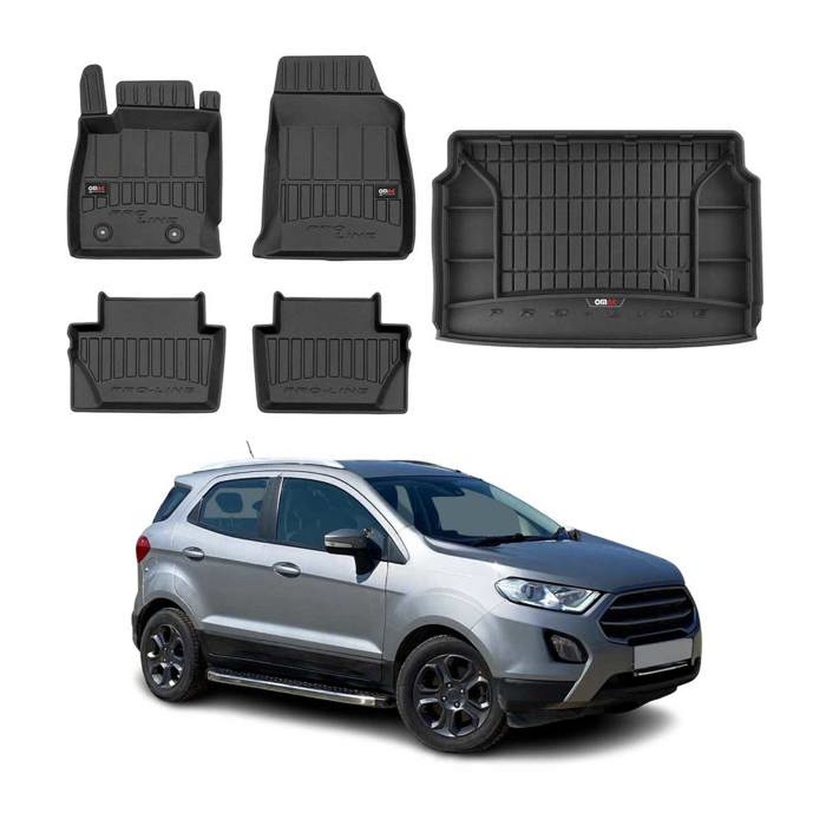 Kit Tapis De Sol Et Coffre Pour Audi Q5 (2008-2017) - TPE Noir 3D - Protection Haute Bordure - Imperméable - 13