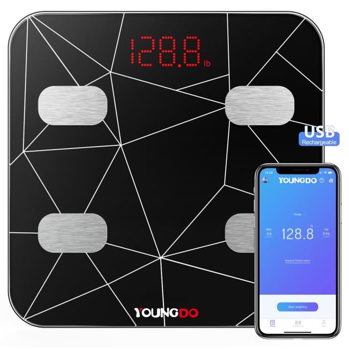 Balance Connectée, Pèse Personne Impédancemètre, Balance Bluetooth de