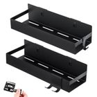 AURALUM MAX Étagère de Douche - Noir - Acier Inoxydable - Sans Perçage - 2 Crochets - Résistante à la Rouille