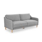 MOBILIER DECO JULIA - Canapé 3 places convertible en tissu gris clair