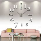 Horloge murale 3D - HAPPYHOMY - Moderne - Décoratif - Argenté - Gris - Chambre - 31.5cm x 39.5cm x 12cm