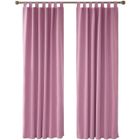 Deconovo Lot de 2 Rideaux Opaques à Passants pour Salon, Chambre d'enfant, 260 x 140 cm (Hauteur x Largeur) Rose