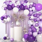 EURO MEGA Kit Ballons Violet Blanc 114PCS Guirlande de Ballon Violet et Blanc Décorations de Fête Anniversaire Mariage Noël Nouvel An