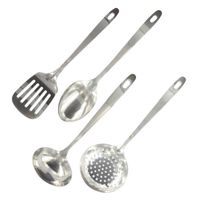 Ensemble de 4 ustensiles de cuisine en inox louche spatule ajourée cuillère et écumoire Fackelmann Oxford 9908950