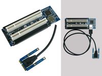 Extension de type riser adaptateur pour port Mini PCIe vers 2 ports PCI, avec cordon 1m.