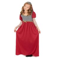Déguisement médiéval fille - MARQUE - Modèle - Rouge - Polyester - Enfant - Intérieur - Robe et coiffe