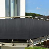 Brise-vue en PVC - NAIZY - 120 x 300 cm - Anthracite - Protection UV - Jardin, balcon, terrasse