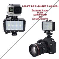 ®cBOX Lampe de plongée 84 LED étanche 50m pour GoPro Hero 7 6 5 HERO (2018) 5S 4 4S 3 et Appareils photo reflex Canon Nikon Pentax