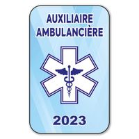 Autocollant Sticker - Vignette Caducée 2023 pour Pare Brise en Vitrophanie - V10 Auxiliaire Ambulancière 
