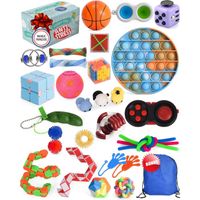 Set De 25 Jouets Anti-stress Fidget – Popit, Cube Infini, Balle, élastiques, Pour Enfants Et Adultes, Cadeau Anniversaire