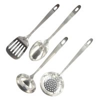 Ensemble De 6 Ustensiles De Cuisine En Acier Inoxydable 304 - Longueur 43,2 Cm - Spatule, Louche, écumoire, Cuillère à Spaghetti, Etc. - Lavable Au Lave-vaisselle