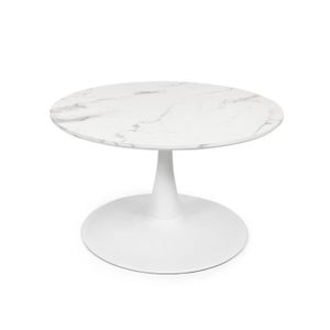 TABLE BASSE Milton & Oldbrook Table Basse Ø 80 cm Prague Marbre Blanc