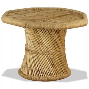 TABLE BASSE Table basse octogonale en bambou KAI - Marron - Bois - Panneaux de particules - Mat - 60 x 60 x 45 cm