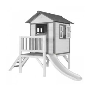 MAISONNETTE EXTÉRIEURE AXI Maison Enfant Beach Lodge XL en Blanc avec Toboggan en Blanc | Maison de Jeux en Bois FFC pour Les Enfants | Maisonnette