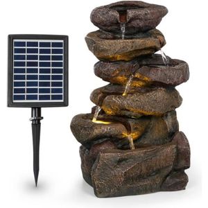 FONTAINE DE JARDIN Fontaine de jardin solaire Blumfeldt Savona - Cascade - LED - Polyrésine - Batterie 5h - Aspect pierre