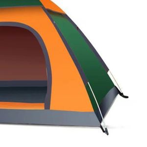 TENTE DE CAMPING Mxzzand Tente de Camping extérieure Tente à sport Vert foncé et orange, porte simple pour 1 à 2 personnes, sans puits de lumière