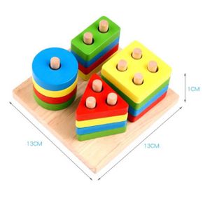PUZZLE Montessori coloré Tri de tri géométrique en bois d