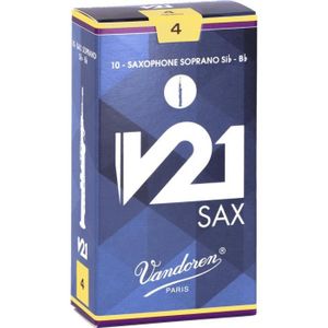 ANCHE - ROSEAU Anches Vandoren V21 Saxophone Soprano force 4 (Boîte de 10) - Saxophone Soprano - Force 4 - Anche Boîte de 10 - Reed Box of 10 -
