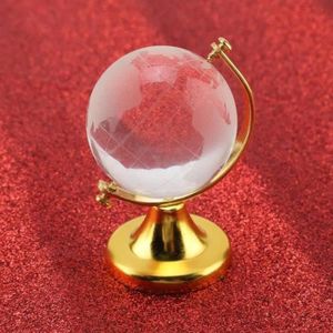 GLOBE TERRESTRE Fydun Décor à la maison Globe terrestre rond carte du monde boule de verre en cristal sphère cadeau de décoration de bureau à