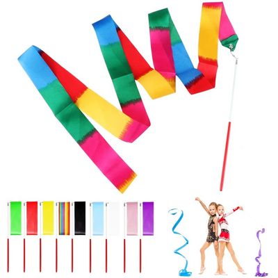Bâtons Ruban Gymnastique Rythmique 35cm - 2 Pièces - Équipement Danse Et Gymnastique Enfants Adultes