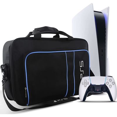 Sac de transport - PS5 - Housse Gamebag - Bleu - Grande capacité - Protection console