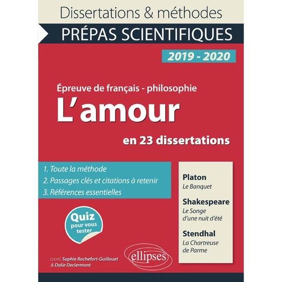L Amour En 23 Dissertations Platon Le Banquet Shakespeare Le Songe D Une Nuit D Ete Stendhal La Chartreuse De Parme Epreuve Achat Vente Livre Parution Pas Cher Cdiscount