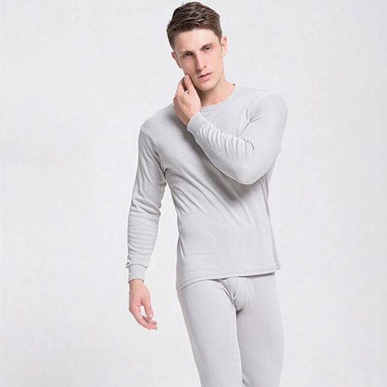 Ensemble De Sous-vêtements Thermiques Long Johns - Haut Et Bas - 2 Pièces - Pour Hommes - Tissu Microfibre