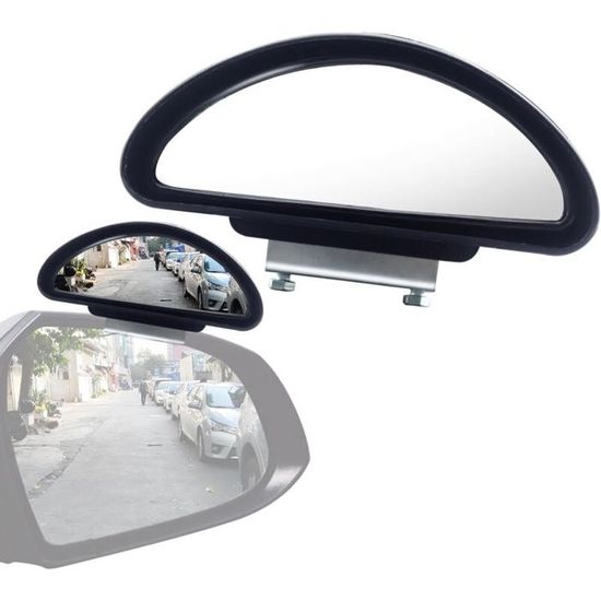 Rétroviseur D'angle Mort, Grand Angle, Miroir Auxiliaire Rond Réglable à Rotation de 360 ° pour