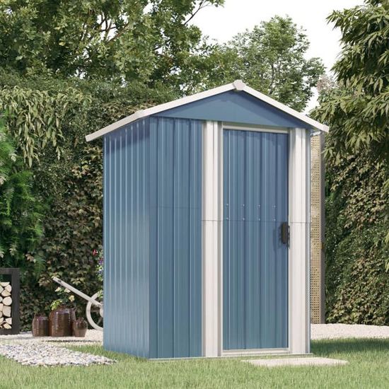 Abri De Jardin VidaXL Abri De Jardin Gris 126x97,5x177 Cm Acier Galvanisé