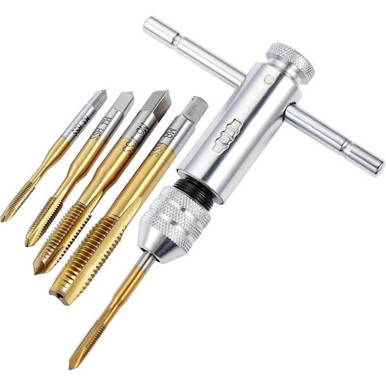 2 Pièces Clé Taraud Réglable Acier Allié M3-M8 Et M5-M12 - Porte Taraud En T Pour Travail Précis