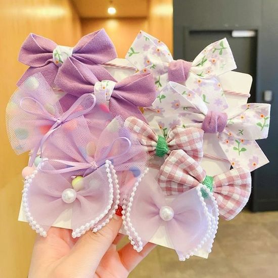 Bandeau Bébé Fille En Velours Doux Avec Nœud - Violet Foncé, Extensible, Pour Nouveau-né à 12 Mois